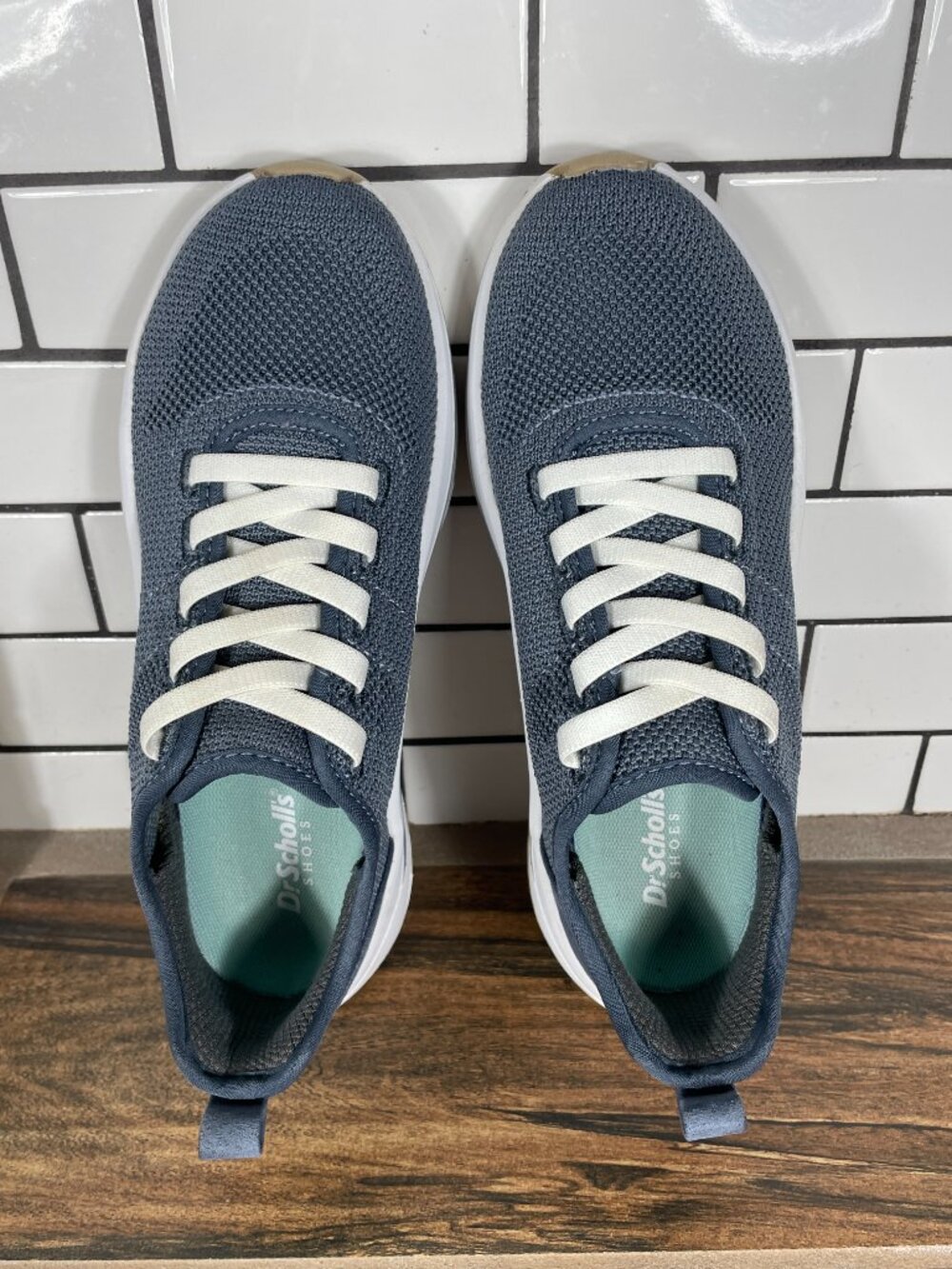 Dr Scholls Wannabe Knit Shoes Womens Size 6 Oxide Blue Casual Slip On Sneakers - Picture 6 of 14